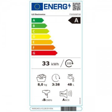LG Πλυντήριο Ρούχων 8kg με Τεχνολογία Ατμού 1200 Στροφών AI DD F2X50S8TLB